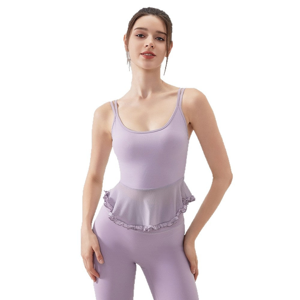 Airy patchwork lace yoga Pilates fitness bra