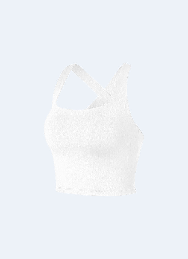 Solid color fashion U-neck beauty back sports fitness bra
