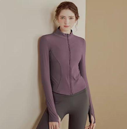 Stand-up collar zip-up quick-drying top