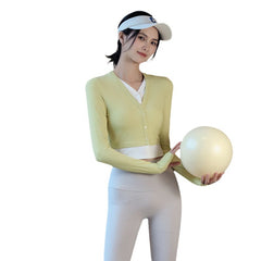 Fitted slimming faux two-piece long-sleeve