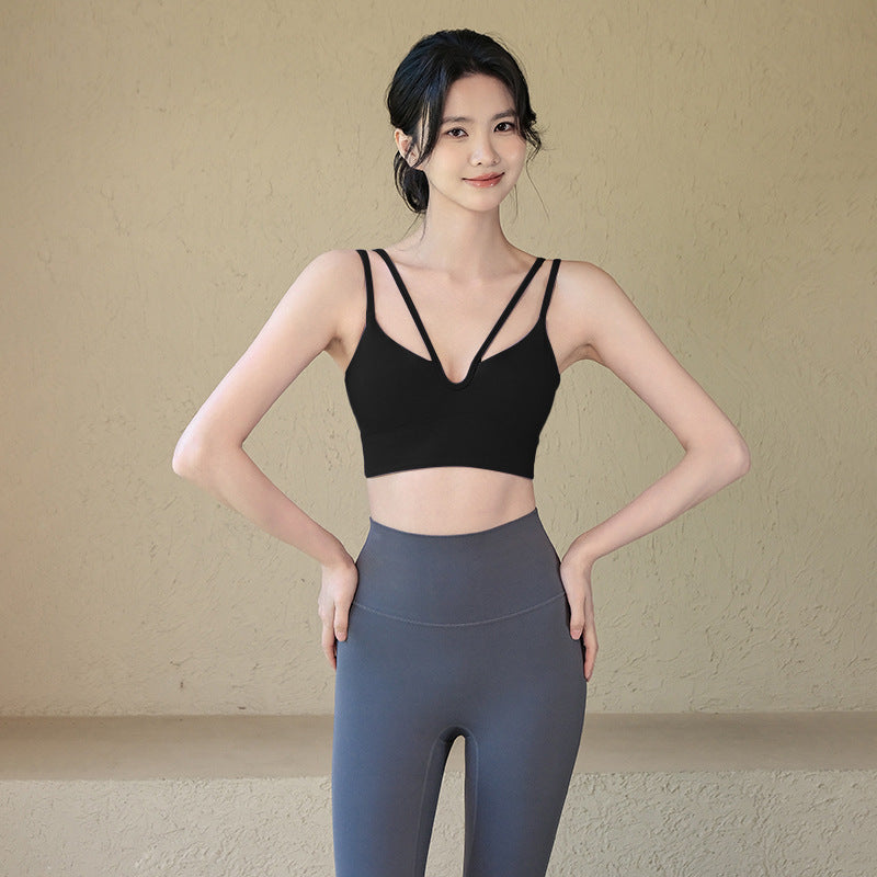 Double Strap Backless Sports Bra