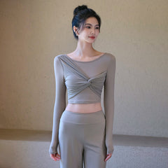 Sexy beautiful back sports long sleeves