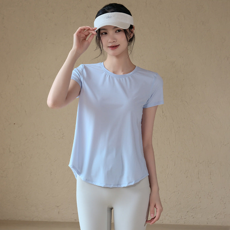 Loose, Casual, Breathable, Thin wear over sports and fitness tops with short sleeves