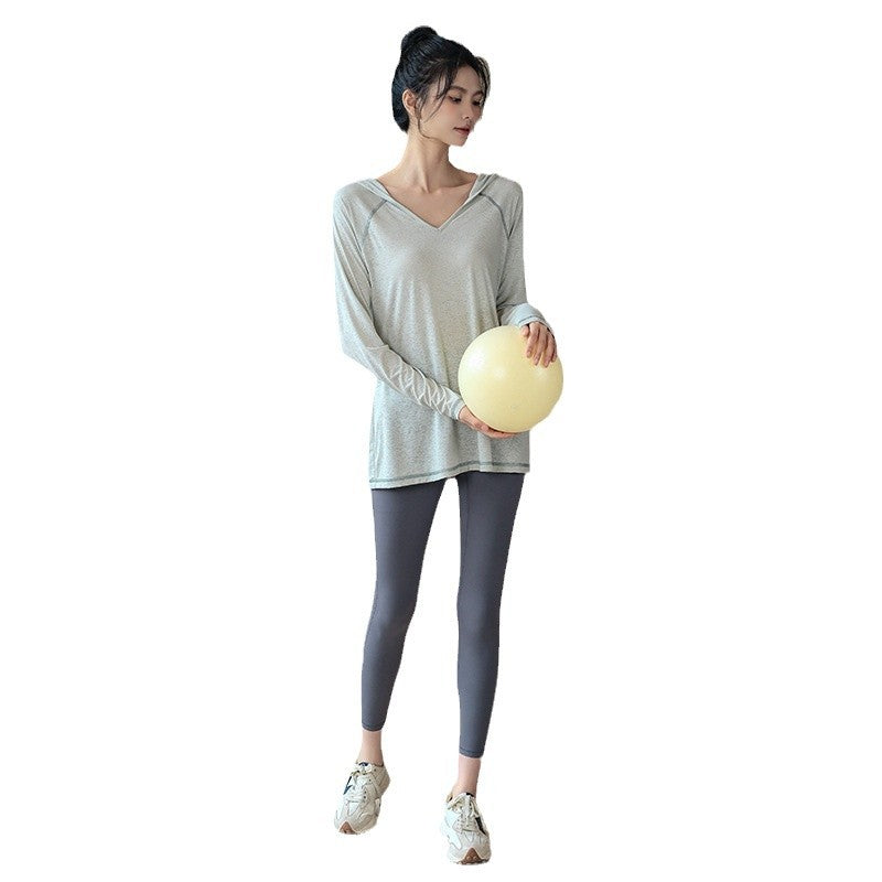 Hooded Loose-Fit Long Sleeve Pullover