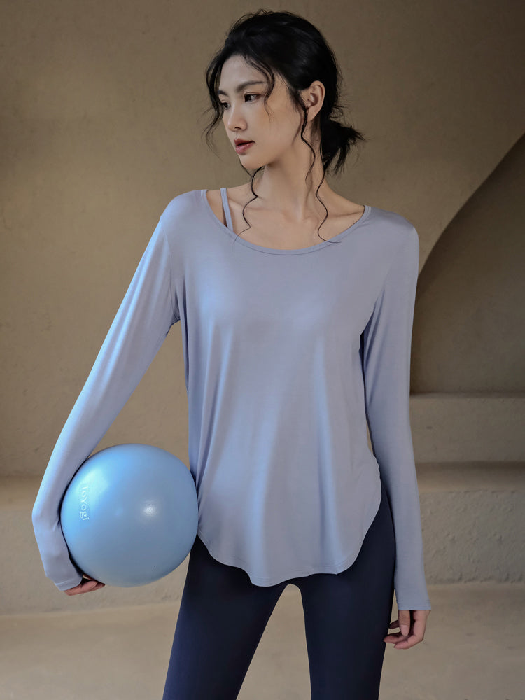 Loose yoga long-sleeved T-shirt