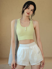 Anti-light fake two yoga shorts