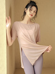 Loose flesh yoga short-sleeved T-shirt