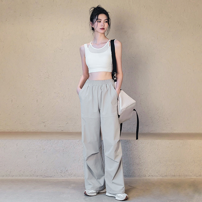Autumn and winter three-proof straight-leg high-waisted cargo pants