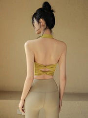 Halter neck shockproof back bra