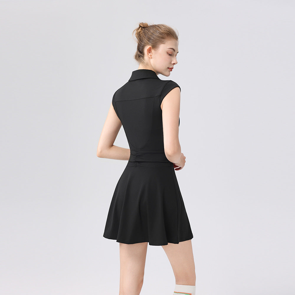 Slim polo collar tennis dress