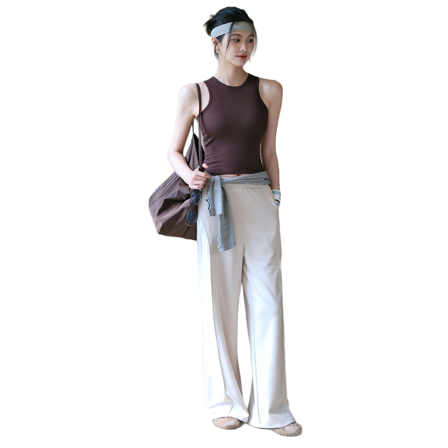 Fleece warm casual wide-leg pants