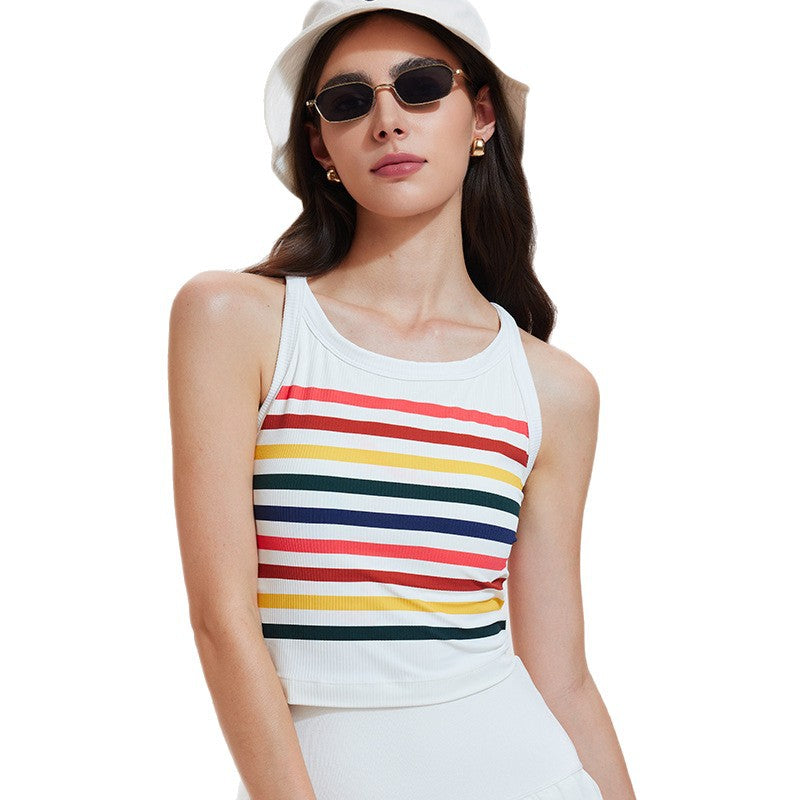Colorful red quick-drying outdoor fitness tennis yoga sports vest