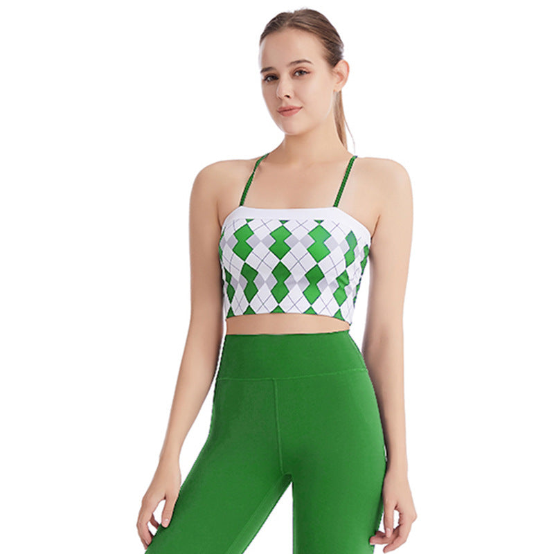 Printed one-piece sports bra