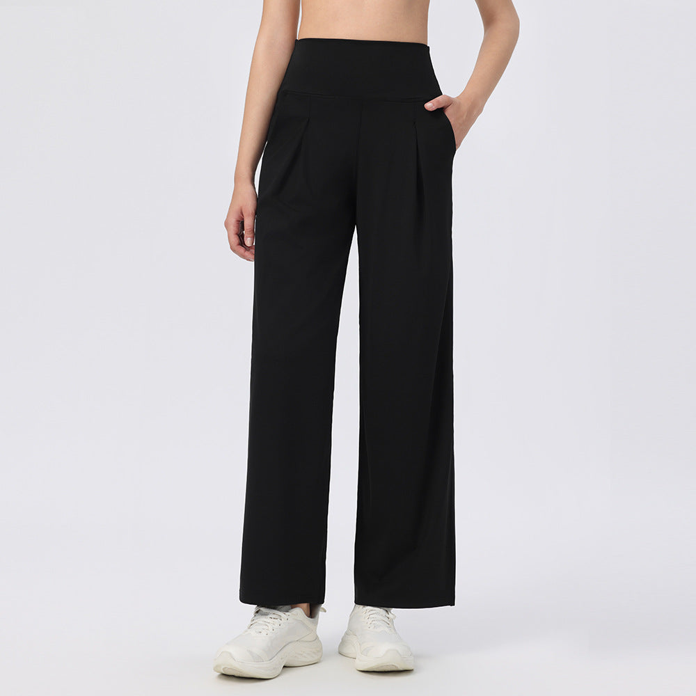 Cloud-felt loose wide-leg high-waisted trousers
