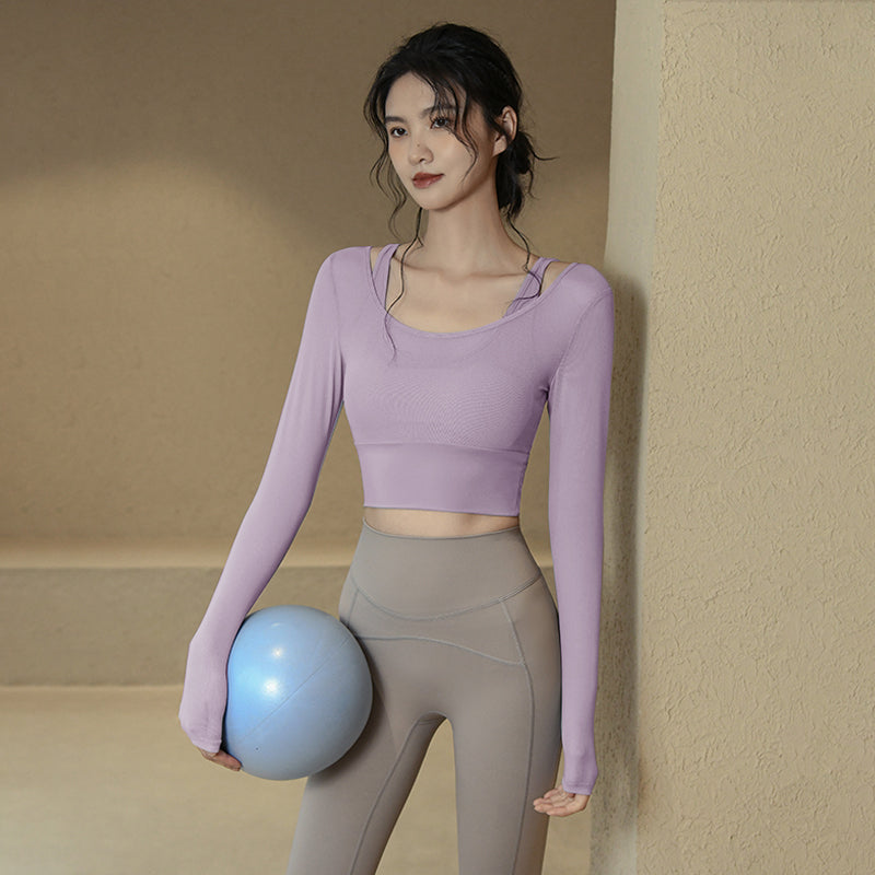 Fake two-piece long sleeves with chest pad