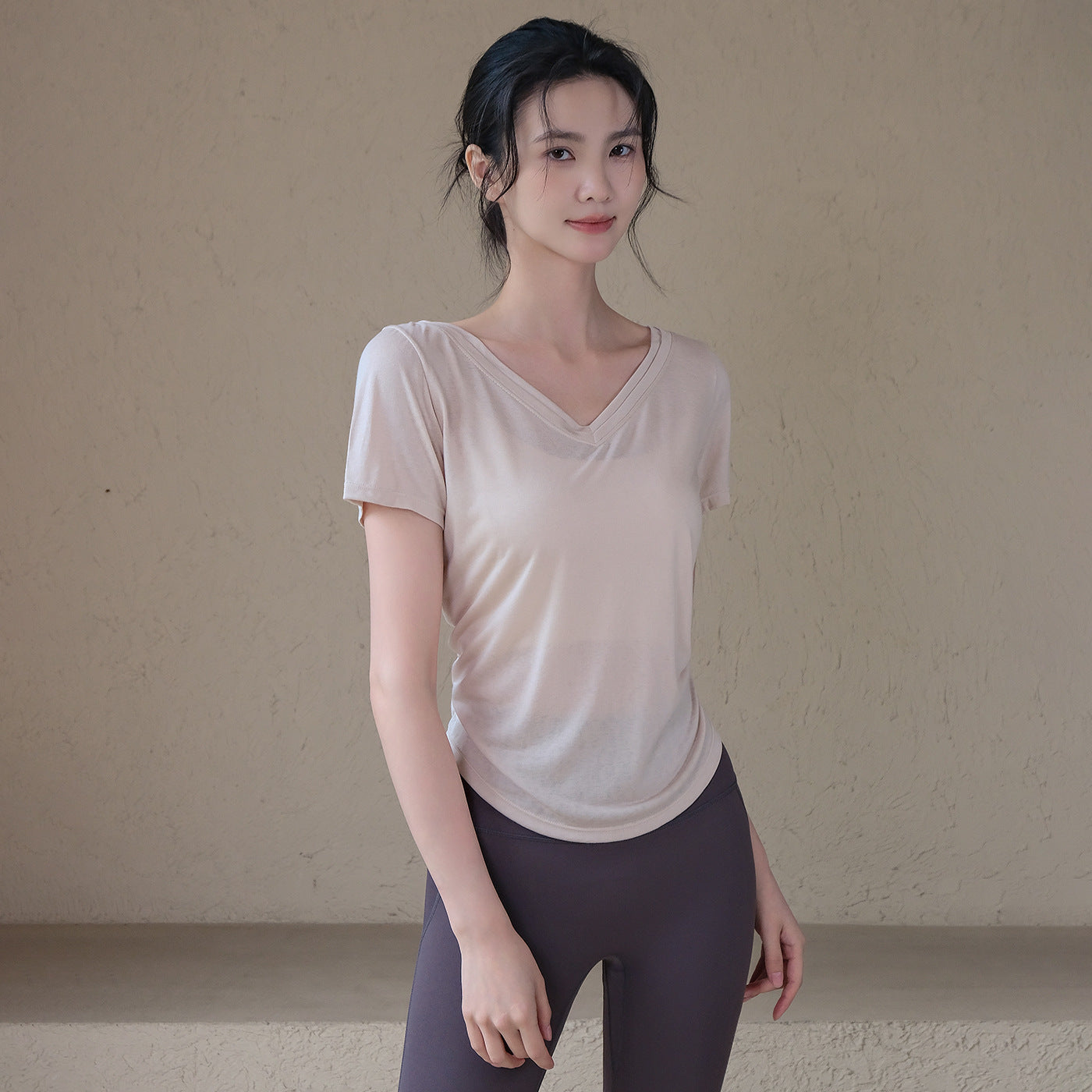 Loose nude feel light and breathable running sports T-shirt short sleeves
