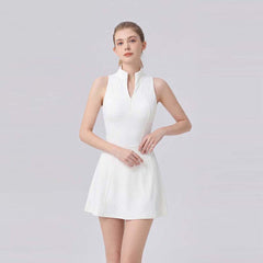 Stand up collar stretch quick-drying tennis dress set