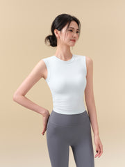 Back twisted slim waist ribbed sports vest