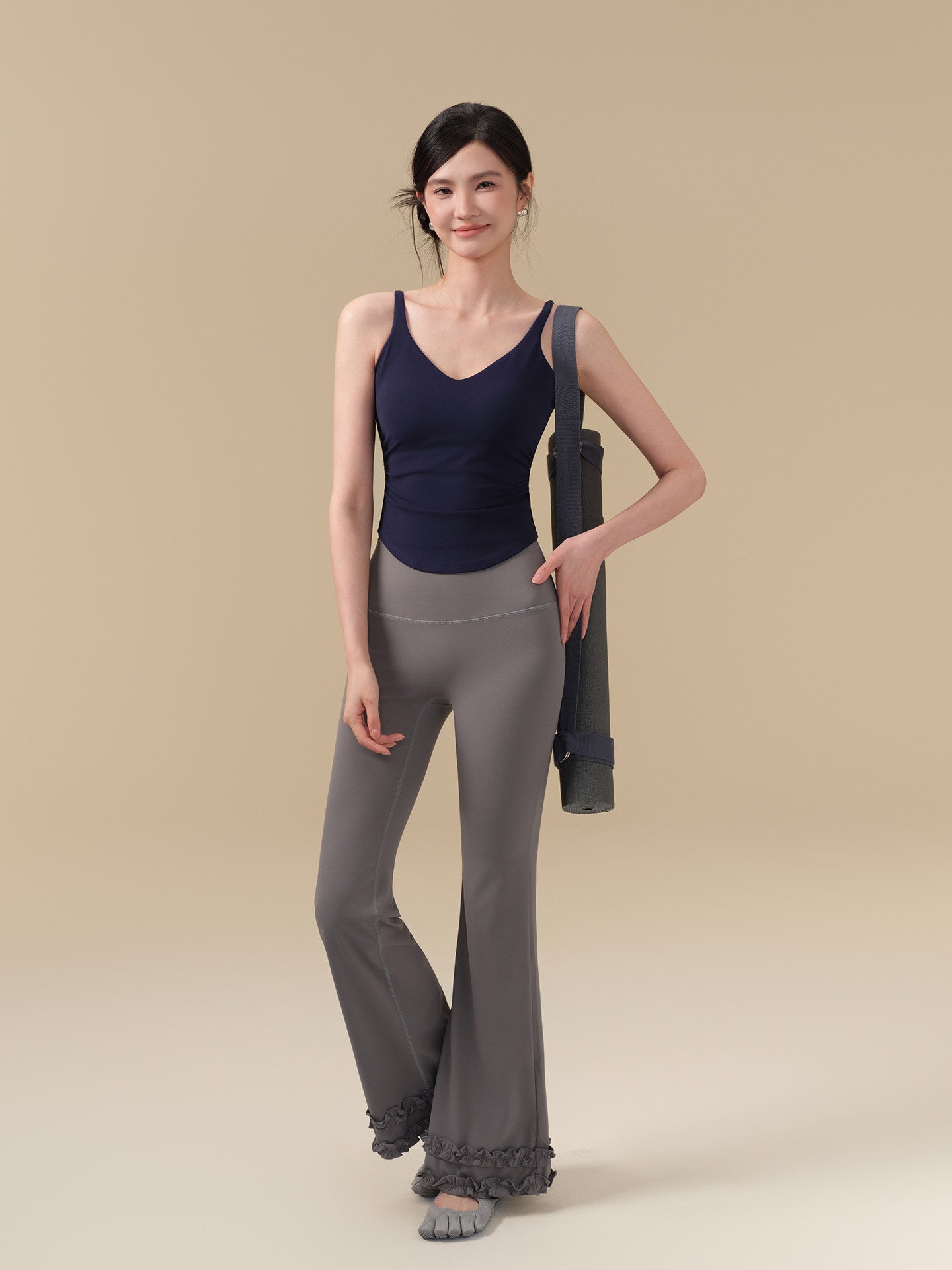 High-elastic nude slimming high-waisted bell-bottoms