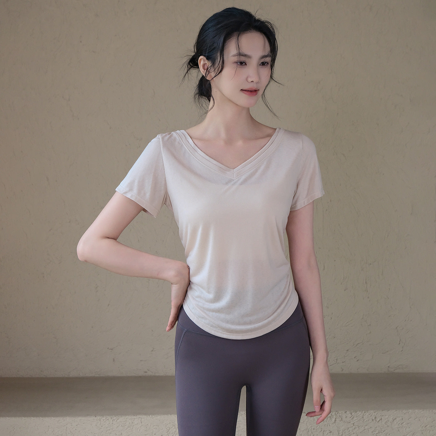 Loose nude feel light and breathable running sports T-shirt short sleeves