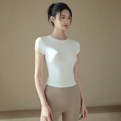 Casual slim slim slim athletic short sleeves