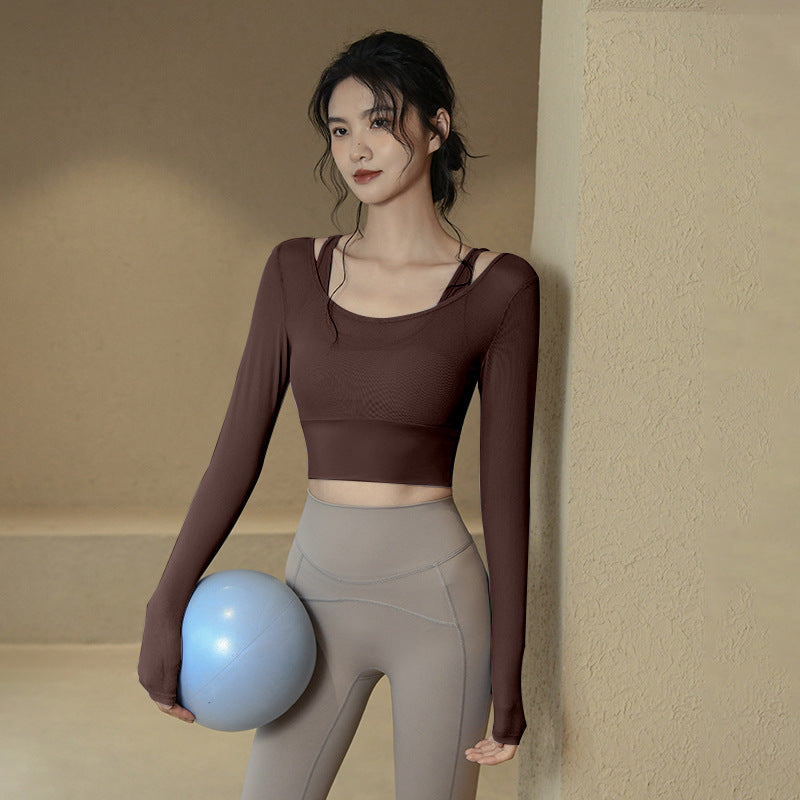 Fake two-piece long sleeves with chest pad