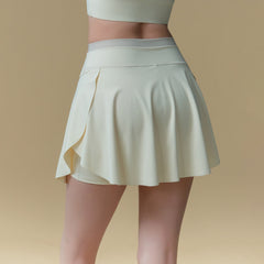 Includes lined anti-shine high-waisted gym skirt