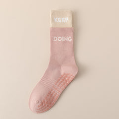 Double-layer non-slip crew socks