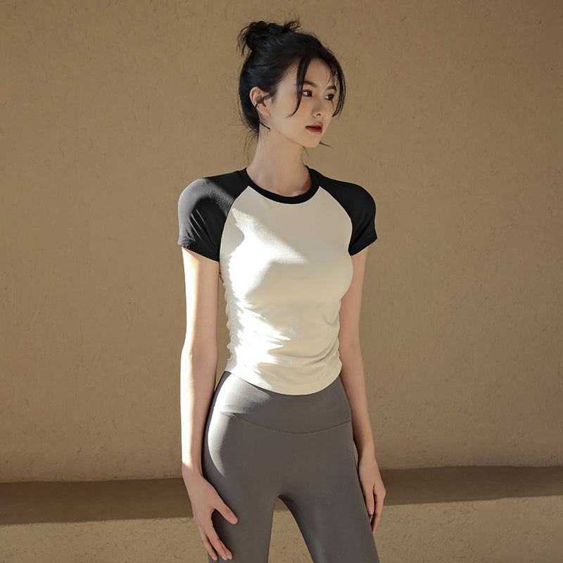 Running training yoga short sleeves