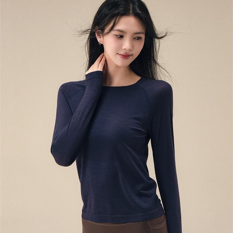 Skin-friendly wool sports long-sleeved gym clothes