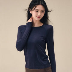 Skin-friendly wool sports long-sleeved gym clothes