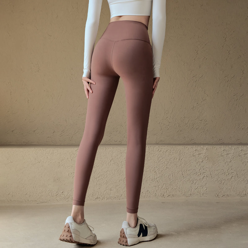 High-waisted peach buttocks without embarrassment line yoga leggings
