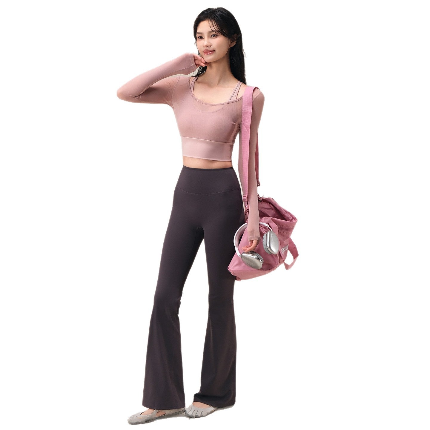 New professional running sports high-waisted fitness training flared pants