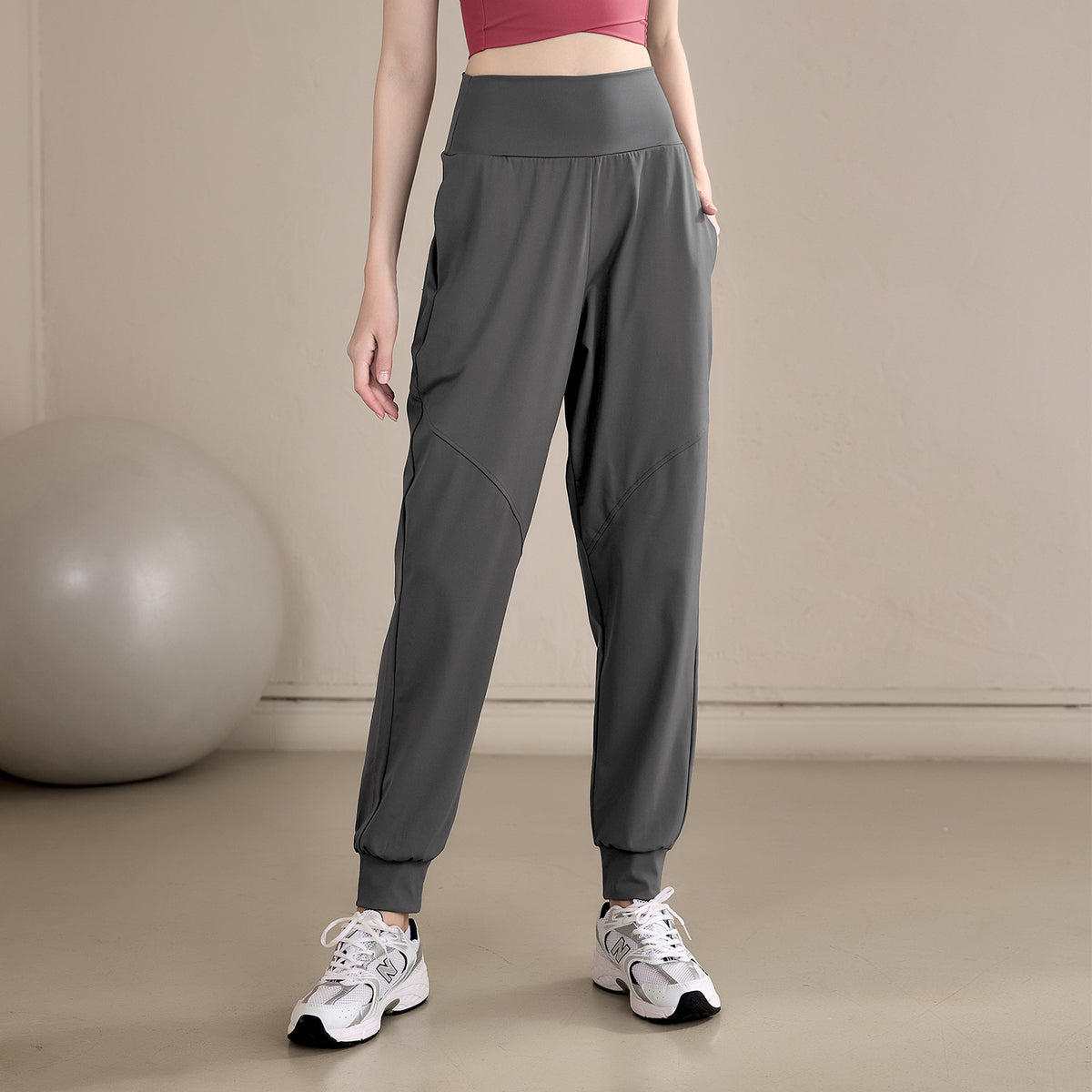 New loose leg straps slimming running yoga pants