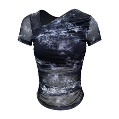 Printed mesh integrated chest pad short sleeves