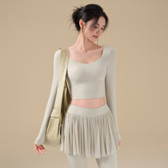 High-value mesh beauty back gym suit top with chest pad