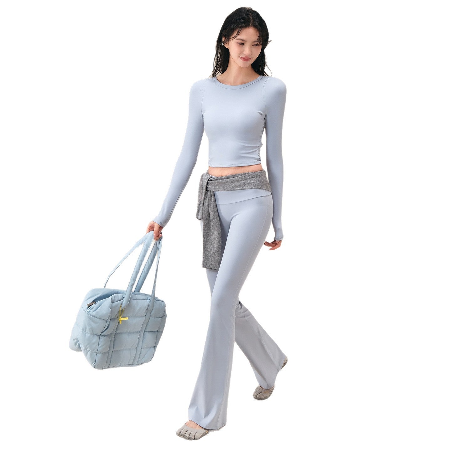 Autumn high-waisted slimming without embarrassment line training bootcut pants