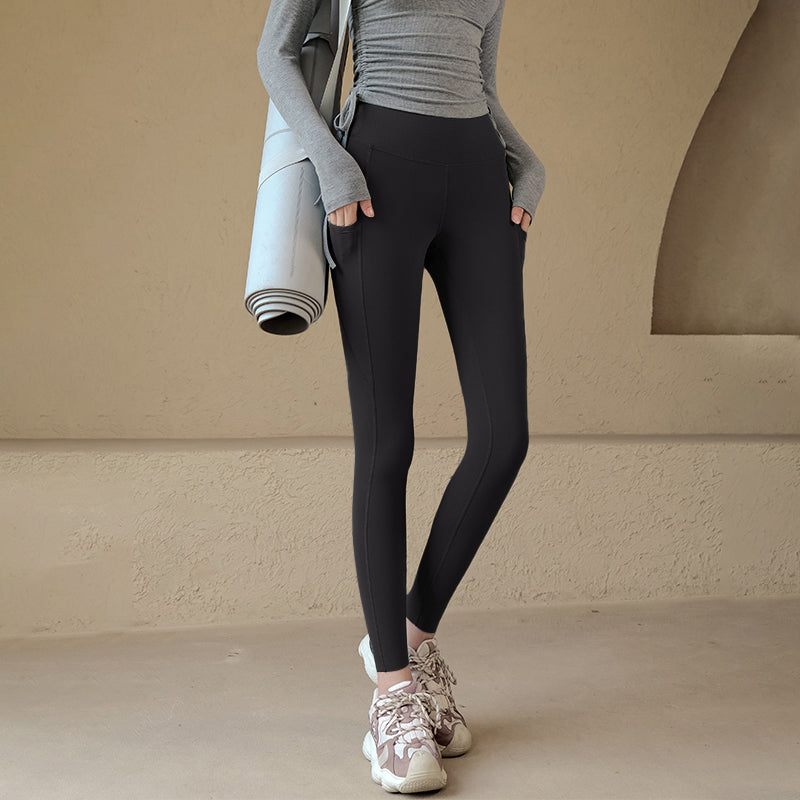 No embarrassment line high waist hip lift stretch yoga leggings trousers