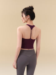 New pleated waist cut-out beauty back sports vest