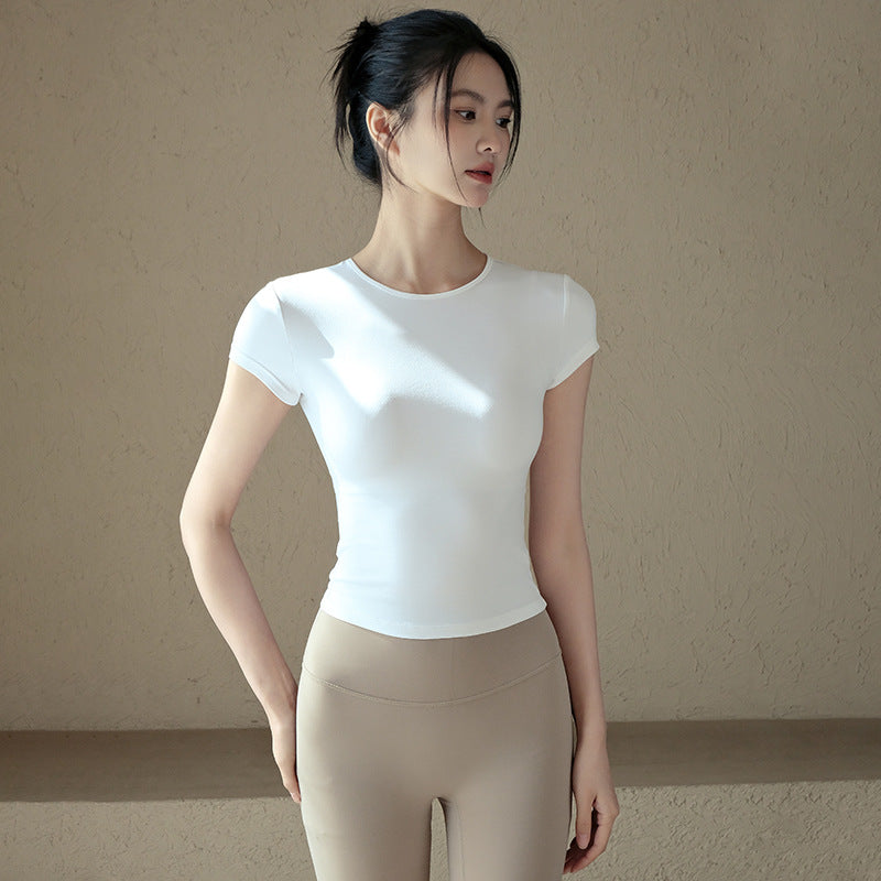 Casual slim slim slim athletic short sleeves
