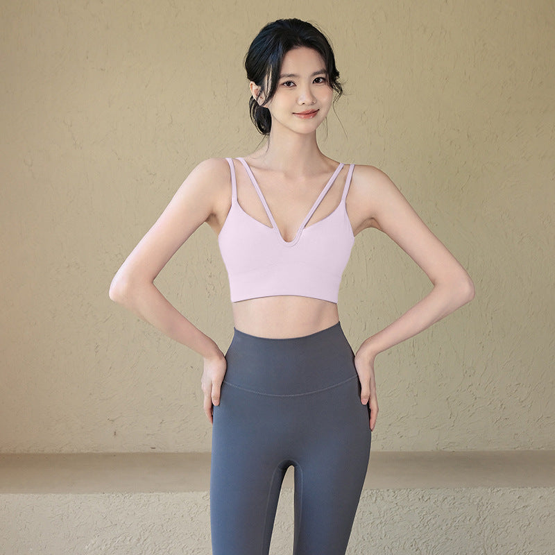 Double Strap Backless Sports Bra