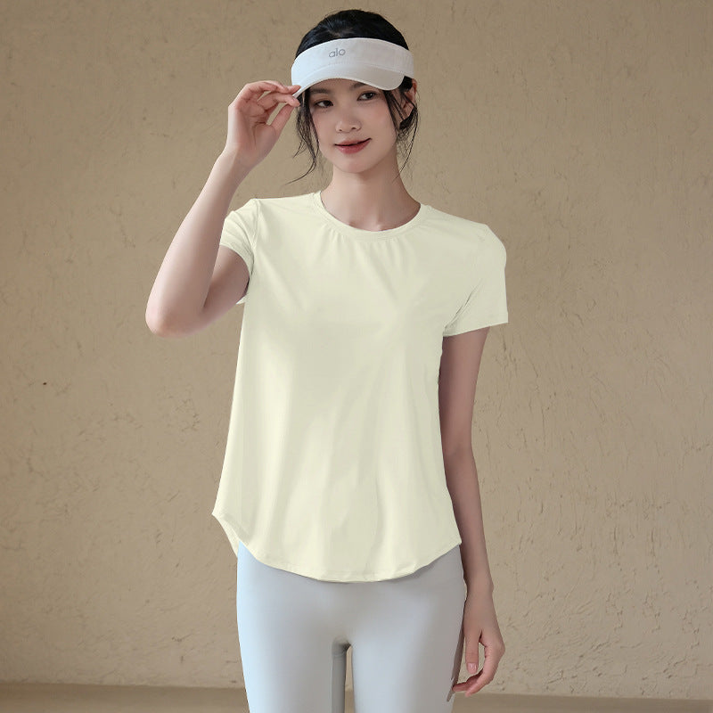 Loose, Casual, Breathable, Thin wear over sports and fitness tops with short sleeves