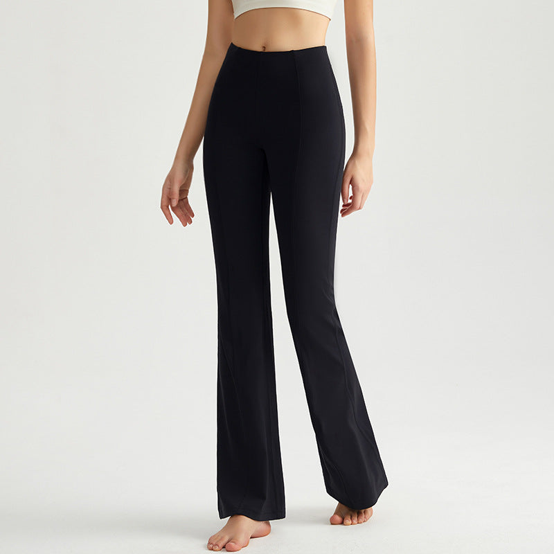 High Waisted Hip Lifting Nude Feel Antibacterial Shaping Bootcut Pants Yoga Flare Trousers