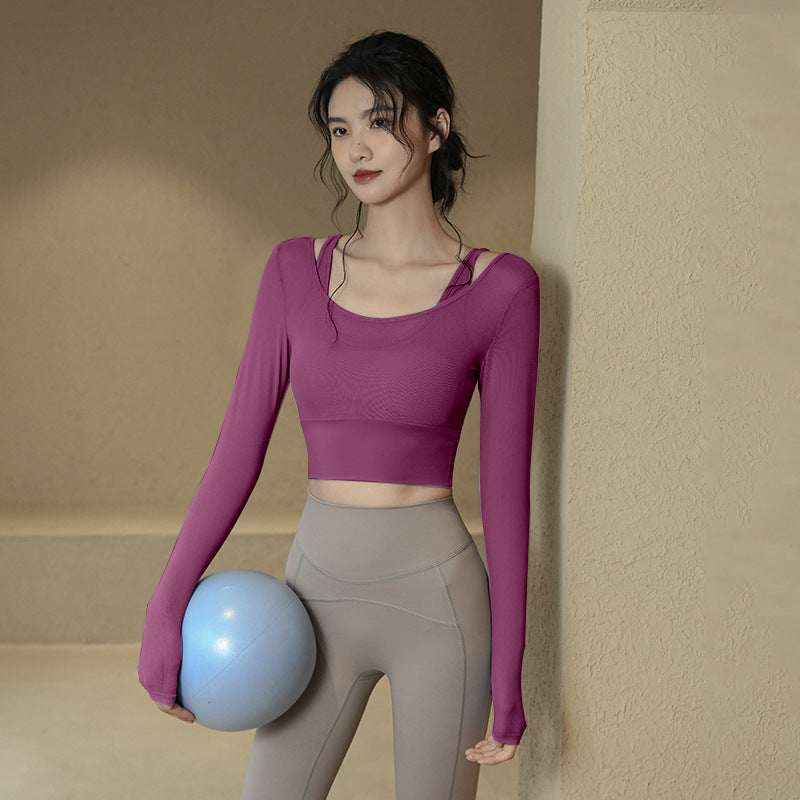 Fake two-piece long sleeves with chest pad