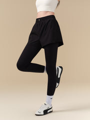 Fake two pieces of hip-covering slimming anti-exposure sports gym pants