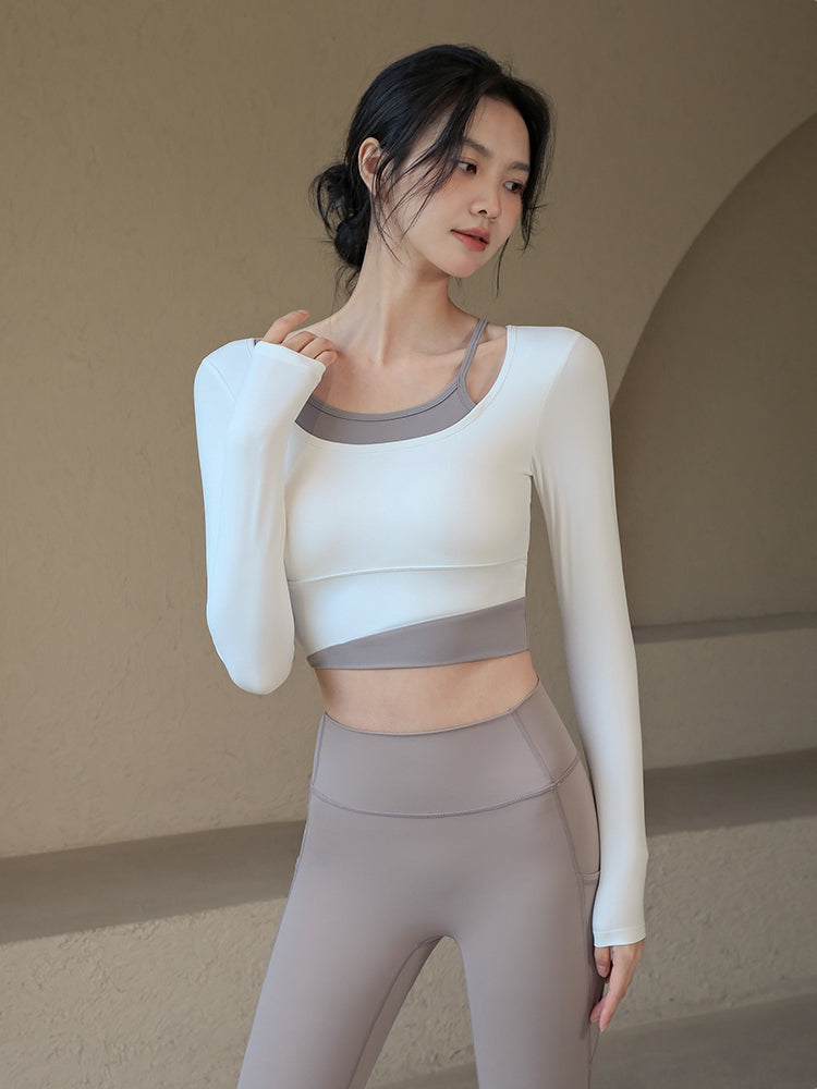 Fake two-piece long sleeves