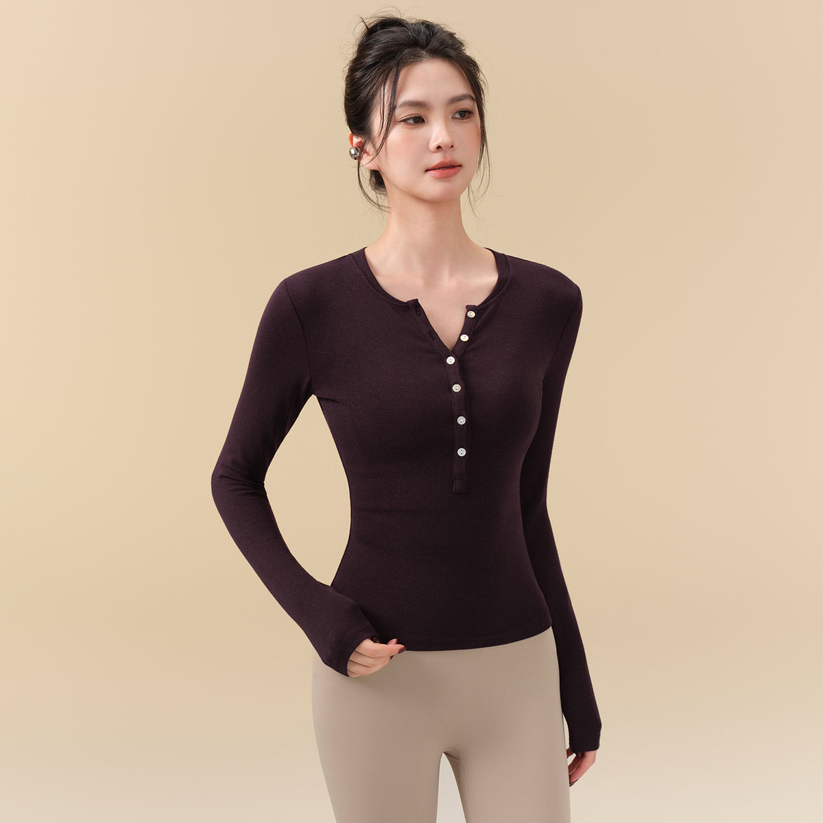 Slim and skin-friendly Pilates long sleeves
