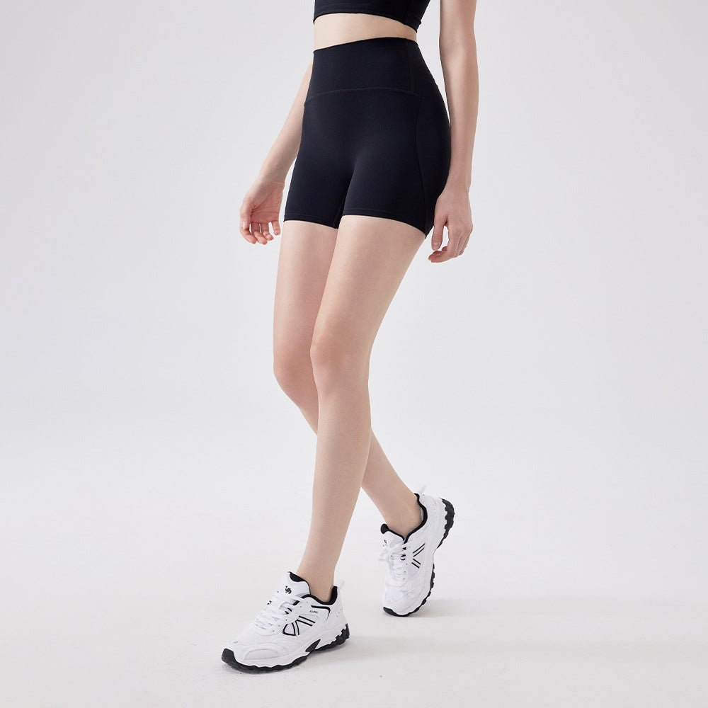 Nude, High-elastic, Tight-fitting, Hip-lifting, Abdomen-tucking, Sports, Running, Training, Three-point pants