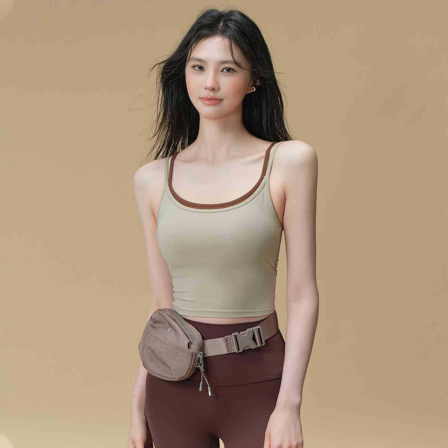Luxury, Comfortable, Breathable, All-in-one contrasting sports fitness bra
