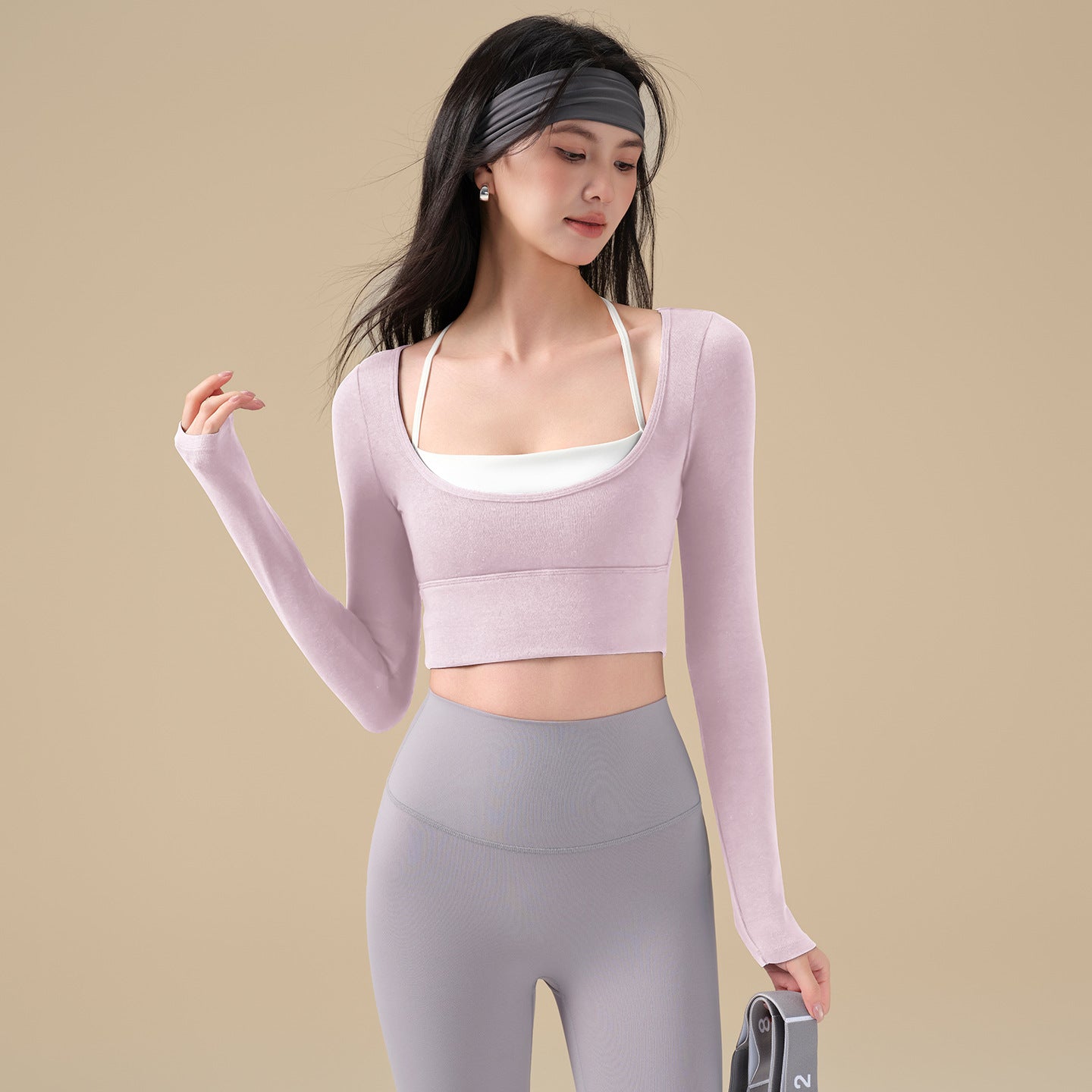 New Contrast Sports Top with Chest Pad